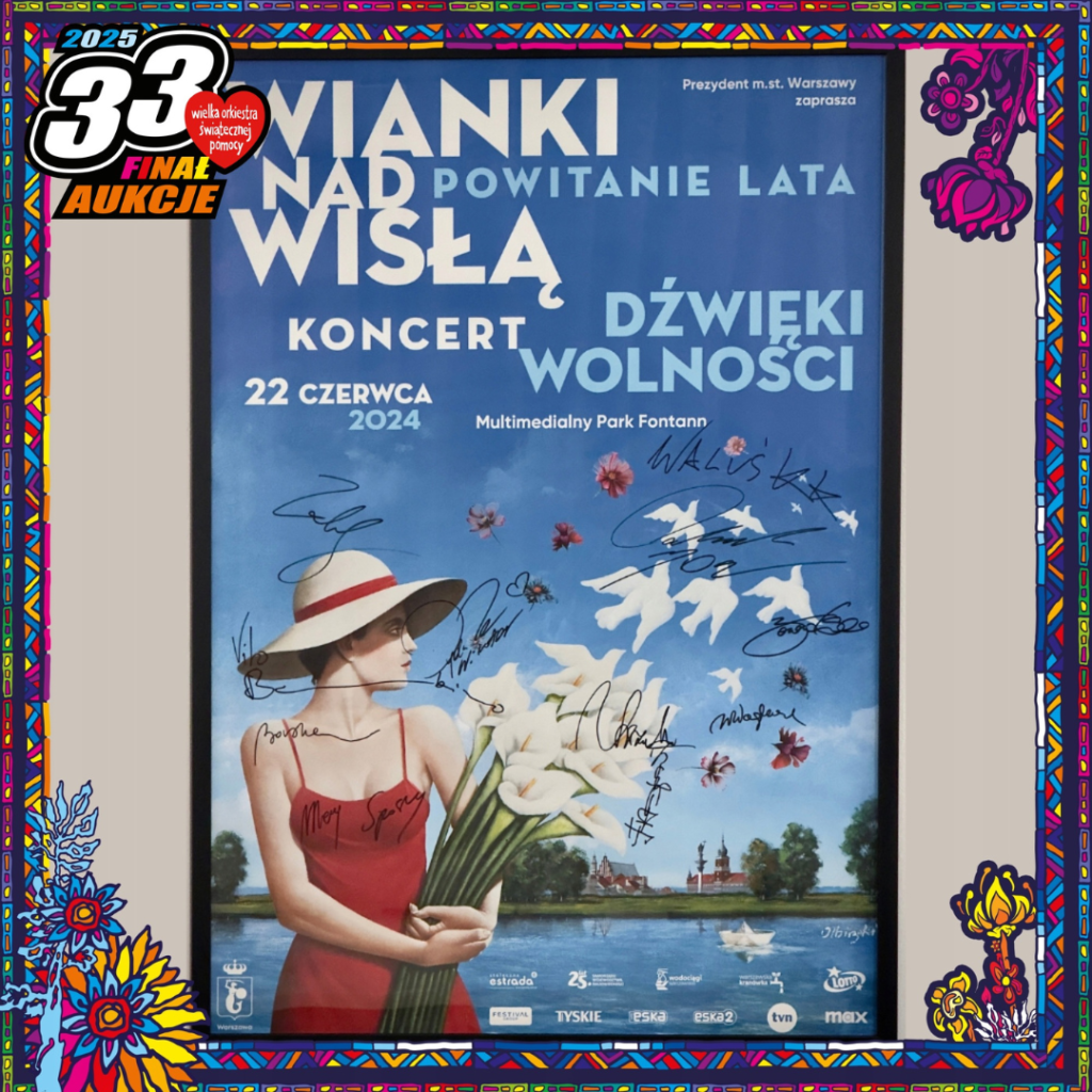 Plakat Wianki nad Wisłą - Dźwięki Wolności z autografami artystów